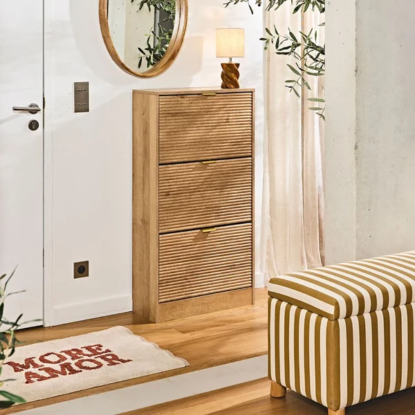 Meuble à chaussures en bois 3 portes H113cm - Tiphaine