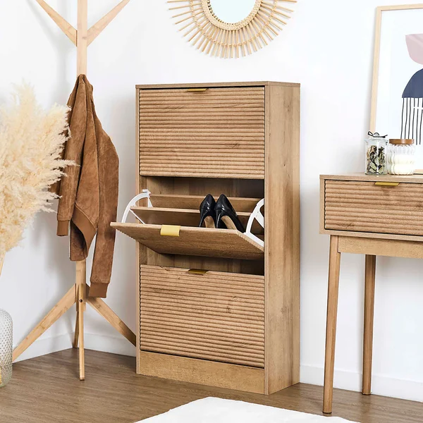 Meuble à chaussures en bois 3 portes H113cm - Tiphaine
