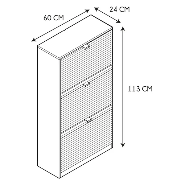 Meuble à chaussures en bois 3 portes H113cm - Tiphaine