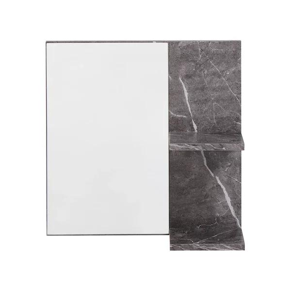 Miroir mural avec étagère PELOTAS 45 cm 45 cm Marbre/noir
