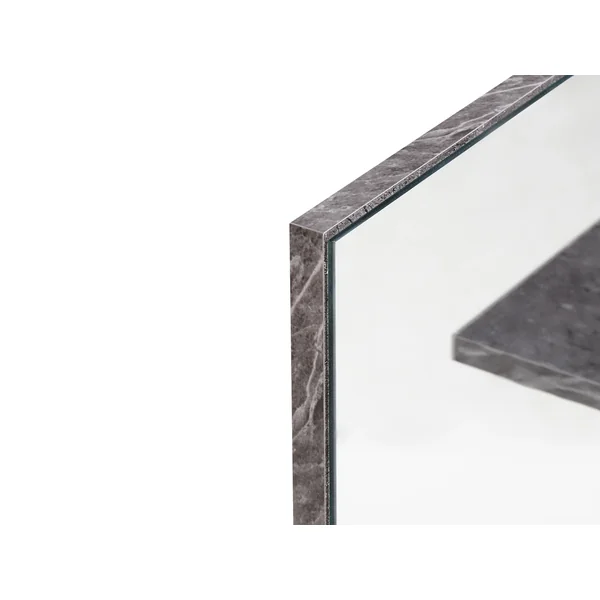 Miroir mural avec étagère PELOTAS 45 cm 45 cm Marbre/noir