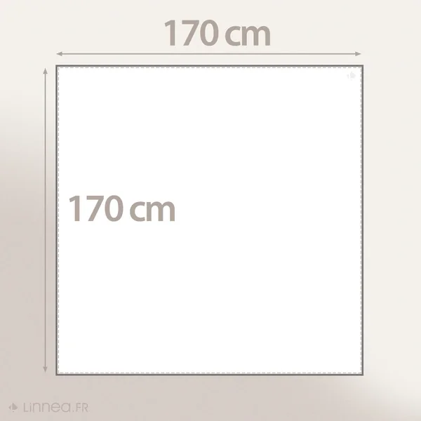 Nappe carré 170x170 cm ÉVA Beige écru 100% coton + enduction acrylique