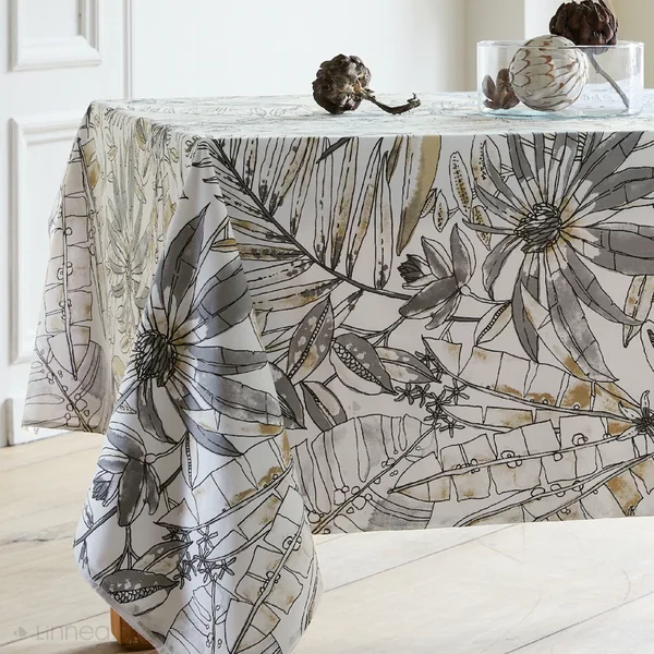 Nappe carrée 170x170 cm BAHIA gris Fusain 100% coton + enduction acrylique