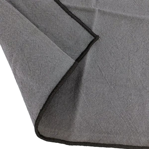 Nappe carrée coton 160x160 cm HONO gris Granit finition point bourdon