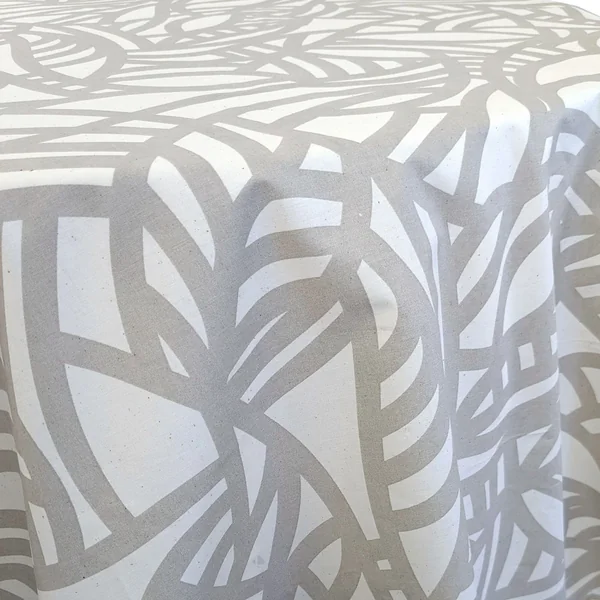 Nappe ovale 170x240 cm ÉVA Beige écru 100% coton + enduction acrylique