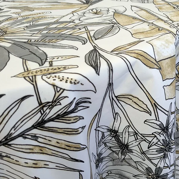Nappe rectangle 160x200 cm BAHIA gris Fusain 100% coton + enduction acrylique