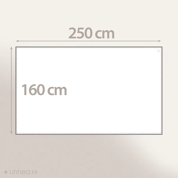 Nappe rectangle 160x250 cm BAHIA gris Fusain 100% coton + enduction acrylique