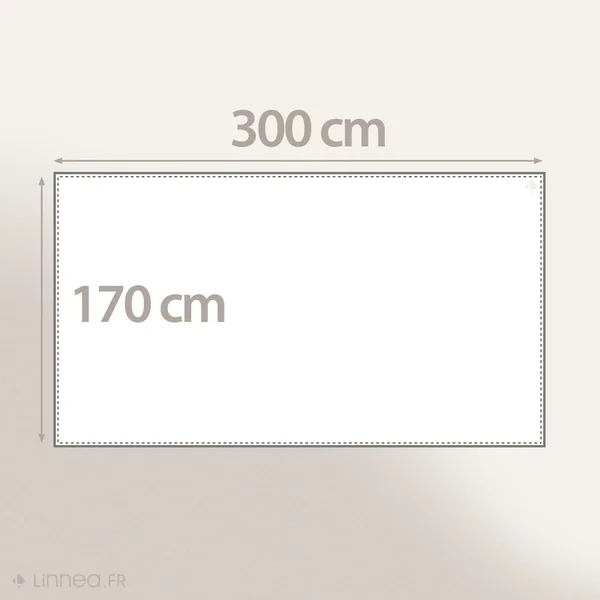 Nappe rectangle en lin et coton 170X300 cm MATTIS gris brume
