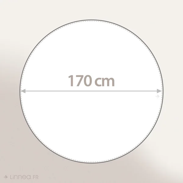 Nappe ronde 170 cm BAHIA gris Fusain 100% coton + enduction acrylique
