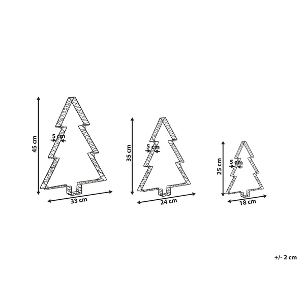 Outdoor Decoration LED LOFSEN Christmas Tree 45/35/25 cm Black