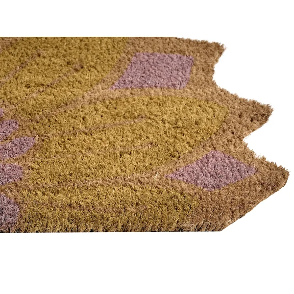 Paillasson AROLIK Jaune 45 x 75 cm Fleur Fibre de coco