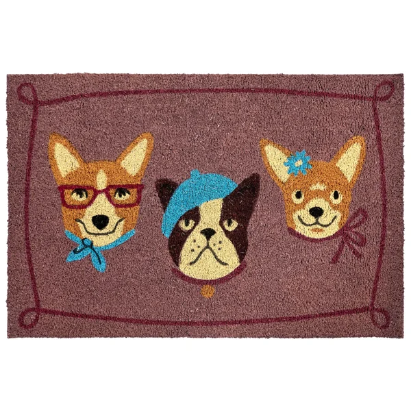 Paillasson BABABU Multicolore 60 x 90 cm Chien Fibre de coco
