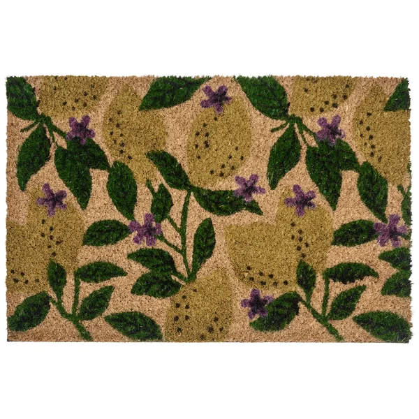 Paillasson TAZLINA Multicolore 50 x 80 cm Citron Fibre de coco
