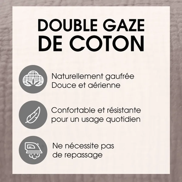 Parure 140x200 cm double gaze de coton GAZGAZ rouge ocre 2 pièces