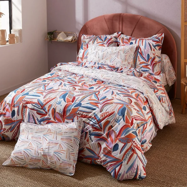Parure 200x200 cm 50x70 cm coton PERROQUET multicolore Salsa 3 pièces