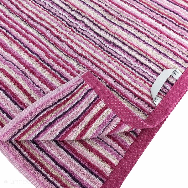 Parure de bain coton 500 g/m2 par 7 PURE STRIPES II Rose