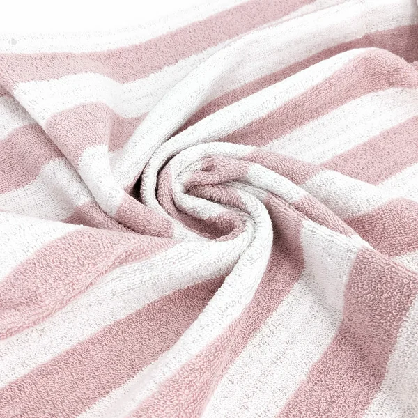 Parure de bain coton collection EFFICIENCE STRIPES 4 pièces rose flamingo
