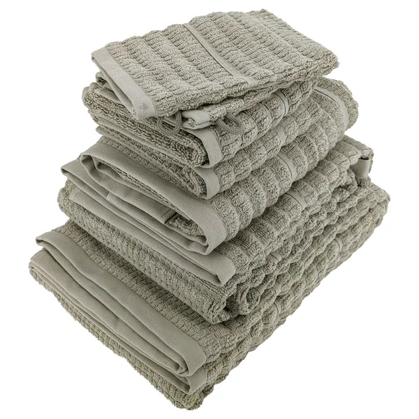 Parure de bain en fils retors pur coton collection SWELL 7 pièces vert