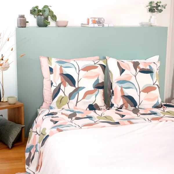 Parure de drap 240x290 cm coton BCI adouci LILA Blanc 3 pièces