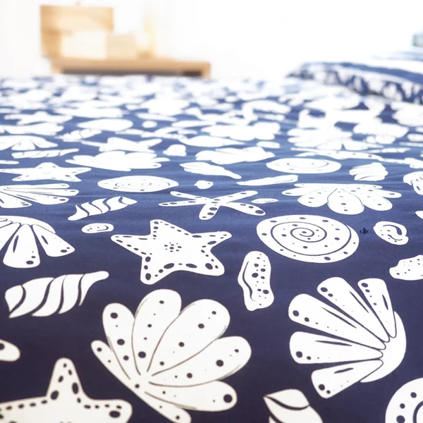 Parure de lit 140x200 cm coton BCI adouci CAPRI Bleu 2 pièces