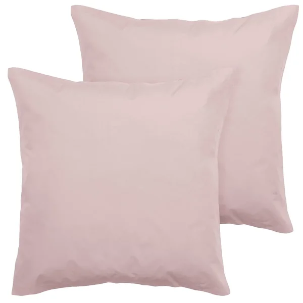 Parure de lit 140x200 cm set 65x65 cm percale MANOIR Rose