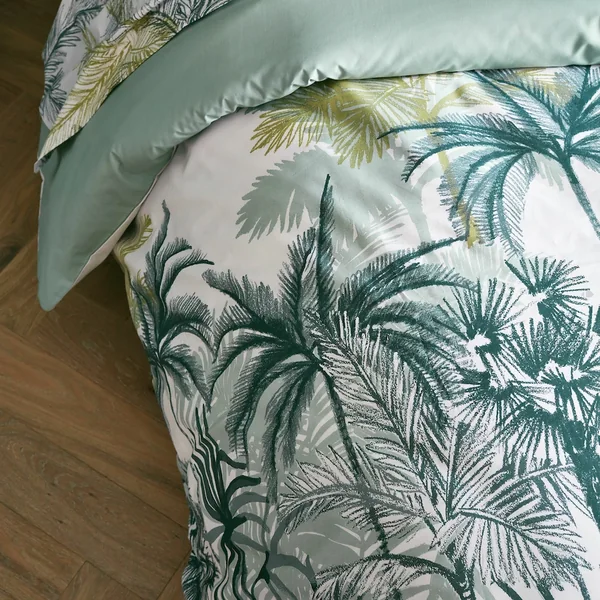 Parure de lit 200x200 cm 50x70 cm percale 100% coton TRINIDAD mousson