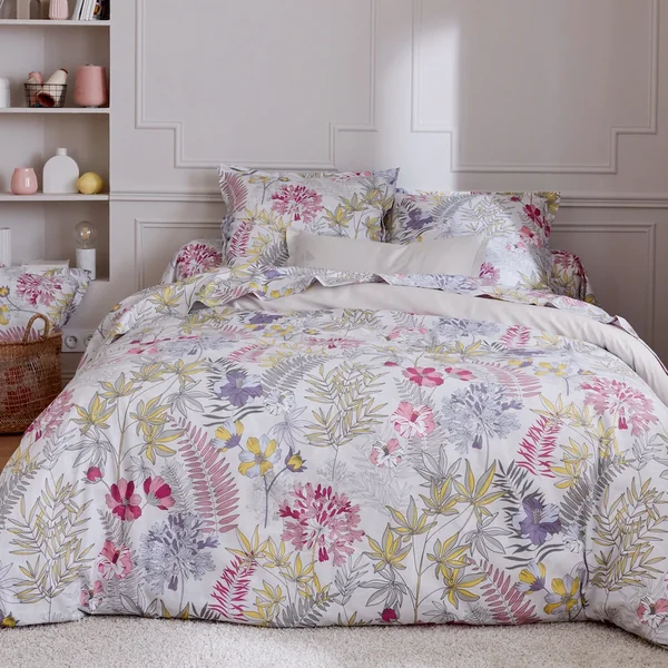 Parure de lit 200x200 cm satin de coton ANAÏS multicolore 3 pièces