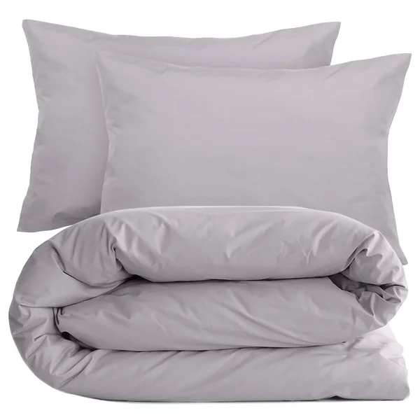 Parure de lit 200x200 cm set 50x70 cm percale MANOIR gris Acier
