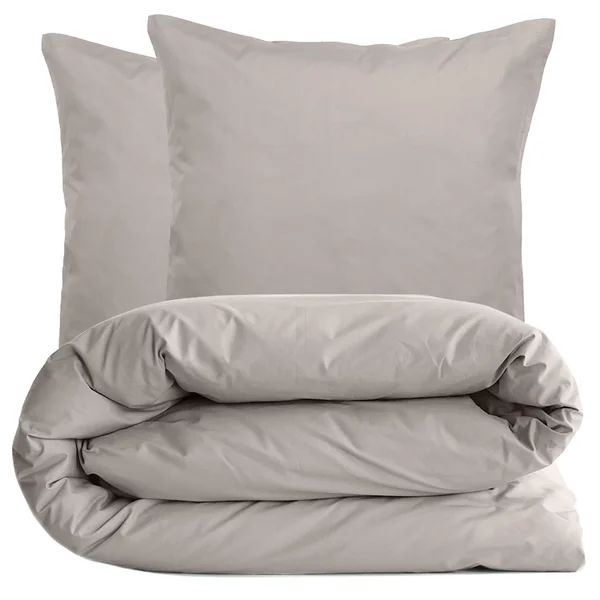 Parure de lit 200x200 cm set 65x65 cm percale MANOIR gris Cendre