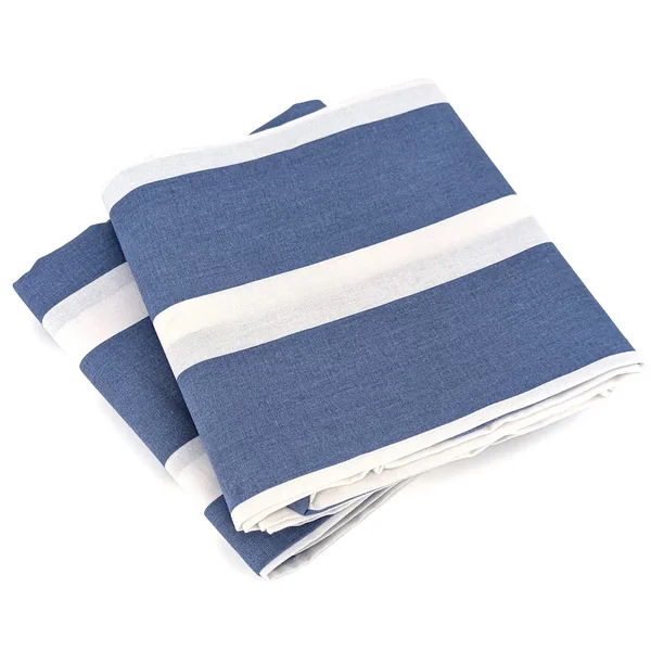 Parure de lit 240x220 cm coton BCI adouci STRIPES Bleu 3 pièces