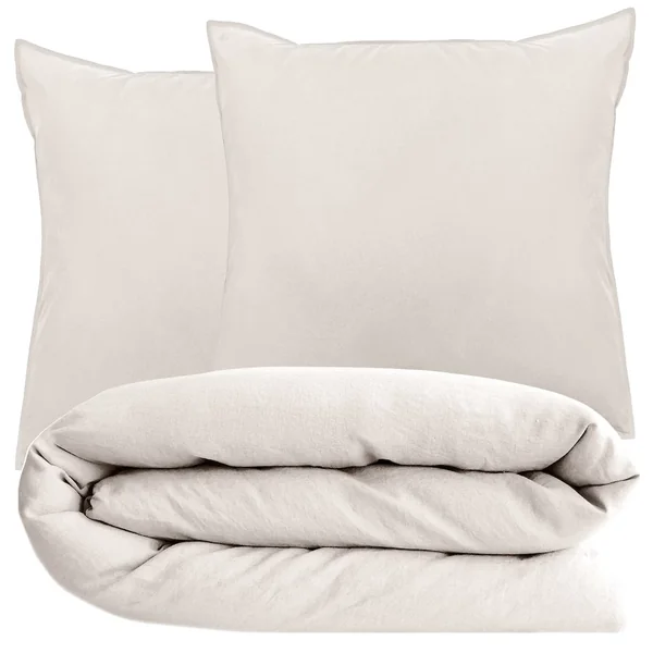 Parure de lit 240x220 cm et 65x65 cm collection OPERA beige naturel 3 pièces