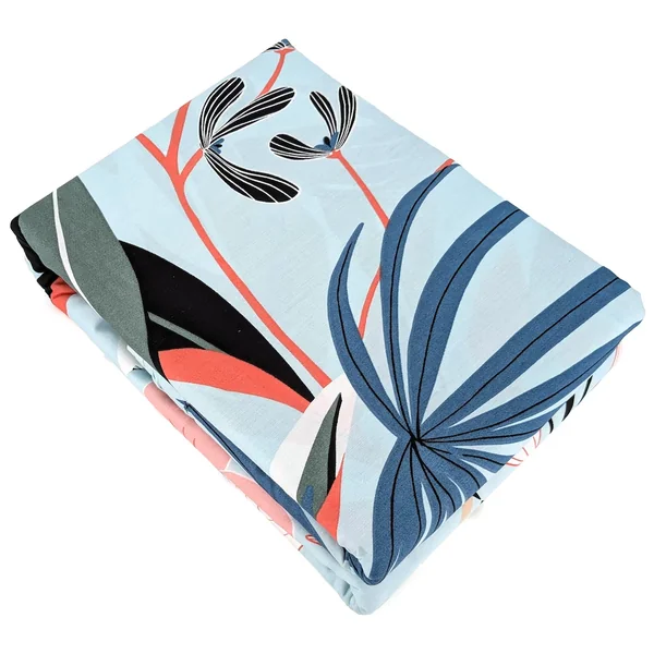 Parure de lit 240x220 cm Satin de coton PAYA Bleu 3 pièces