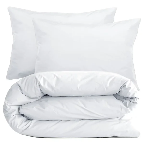 Parure de lit 240x220 cm set 50x70 cm percale MANOIR blanc Neige