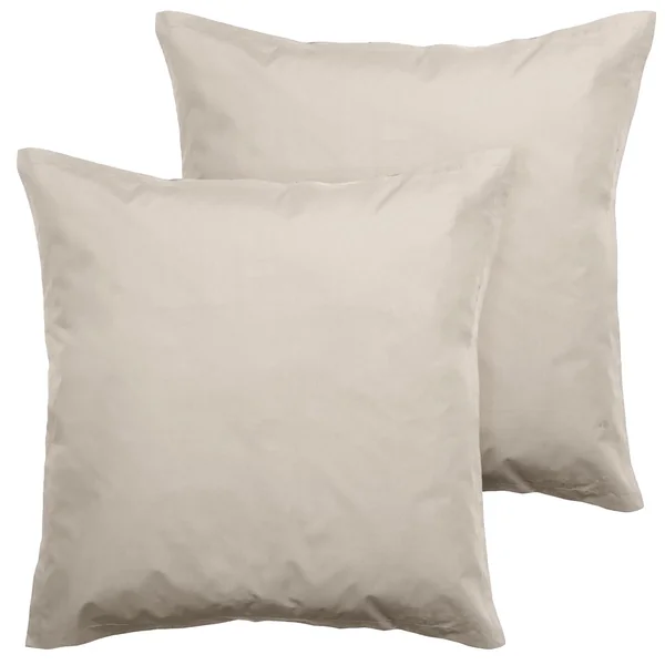 Parure de lit 240x220 cm set 65x65 cm percale MANOIR beige Lin