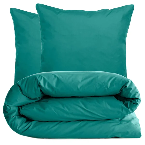 Parure de lit 240x220 cm set 65x65 cm percale MANOIR vert Canard