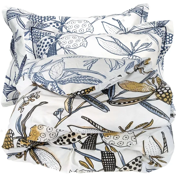 Parure de lit 260x240 cm 50x70 cm coton PÉNÉLOPE Beige Silice 3 pièces