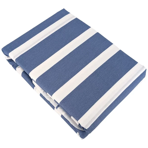 Parure de lit 260x240 cm coton BCI adouci STRIPES Bleu 3 pièces