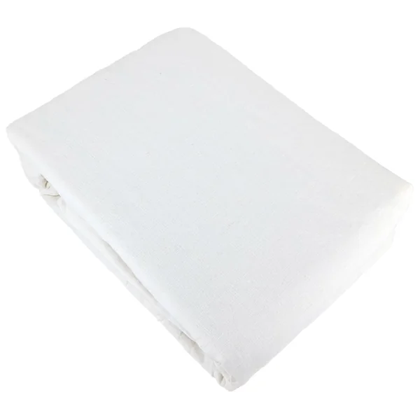 Parure de lit 260x240 cm coton lin lavé LINO blanc 3 pièces