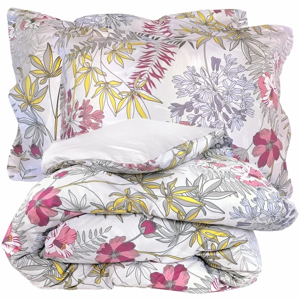 Parure de lit 260x240 cm satin de coton ANAÏS multicolore 3 pièces taies 50x70 cm