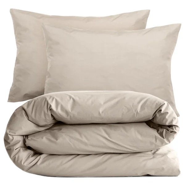Parure de lit 260x240 cm set 50x70 cm percale MANOIR beige Lin