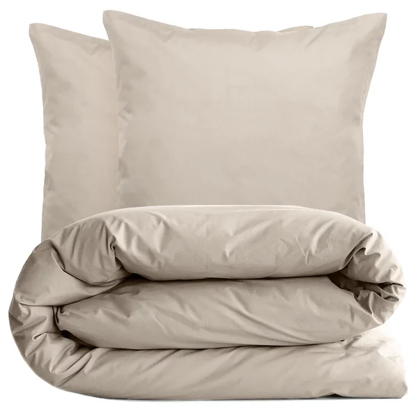 Parure de lit 260x240 cm set 65x65 cm percale MANOIR beige Lin