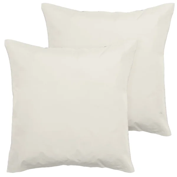 Parure de lit 260x240 cm set 65x65 cm percale MANOIR Ivoire