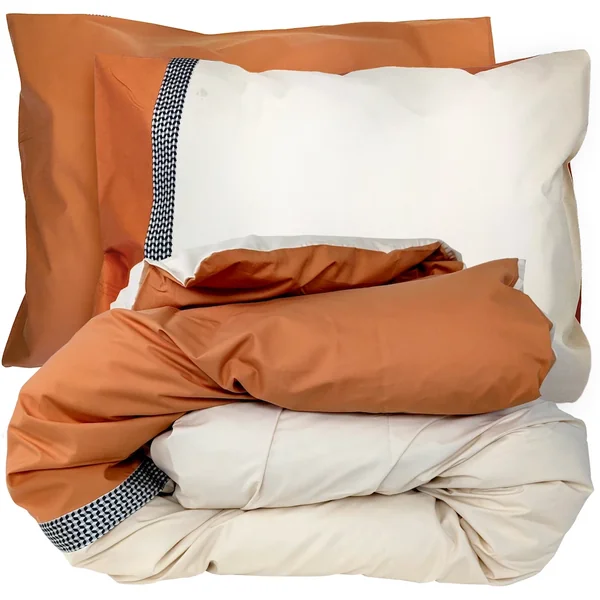 Parure de lit 280x240 cm 50x70 cm percale MACASSAR Cognac 3 pièces