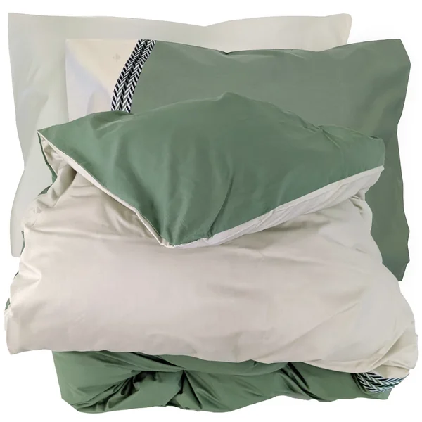 Parure de lit 280x240 cm 50x70 cm percale NOA vert Kaki 3 pièces