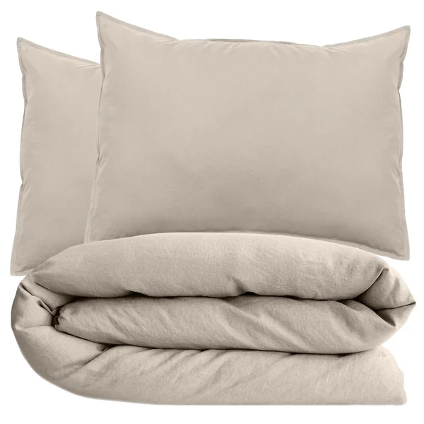 Parure de lit 280x240 cm et 50x70 cm collection OPERA beige ficelle 3 pièces