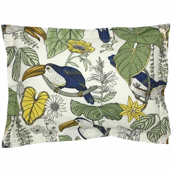 Parure de lit 300x240 cm 50x70 cm 100% coton TOCO vert 3 pièces