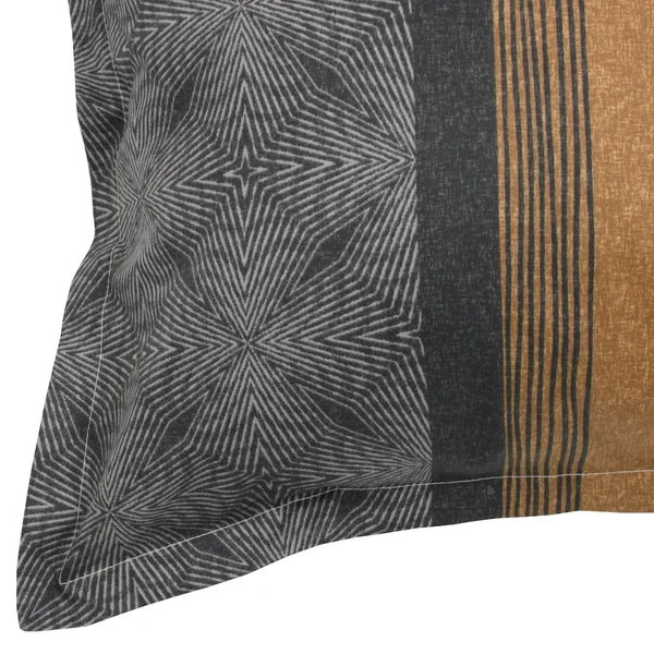 Parure de lit 300x240 cm 50x70 cm en satin de coton TIAGO noir