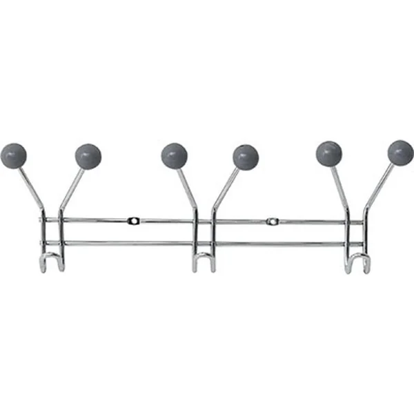 PATERE METAL 3 CROCHETS A FIXER DECORATION RESINE GRISE CHRO