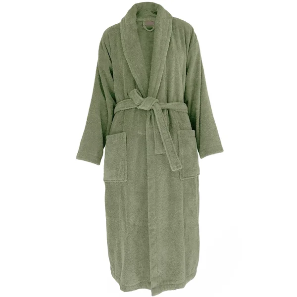 Peignoir col châle NAIA éponge coton taille XL vert olive