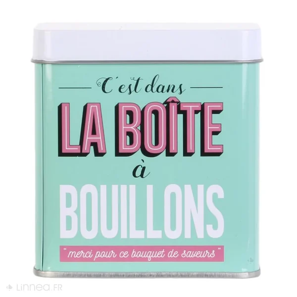Petite boîte en métal 9x10x6 cm collection LA BOITE A bouillons vert